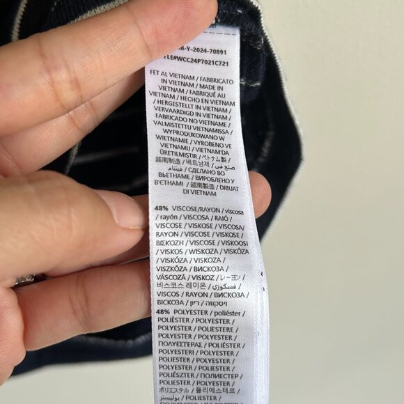 Rag & Bone Striped Knit Button Front Tank Top NWT Navy White L - Picture 6 of 10